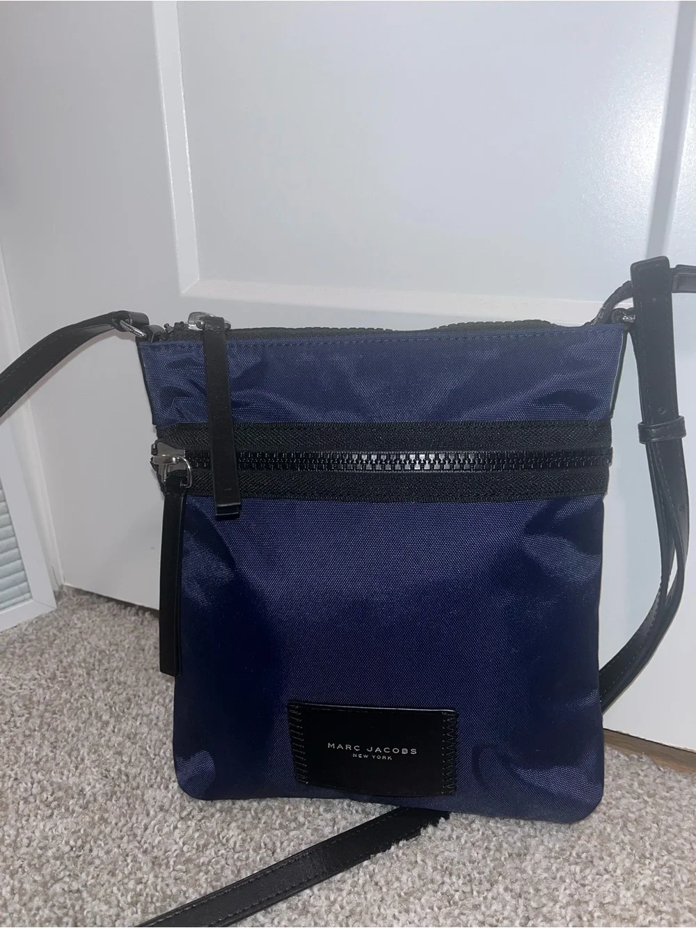 NWOT Marc Jacobs North South Indigo Blue & Black Crossbody Messenger Bag